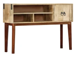 Mesa consola de madera maciza de mango rugosa 115x30x76 cm