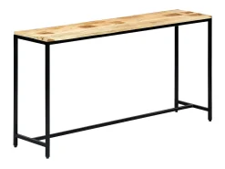 Mesa consola de madera maciza de mango en bruto 140x35x76 cm
