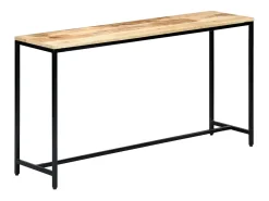 Mesa consola de madera maciza de mango en bruto 140x35x76 cm