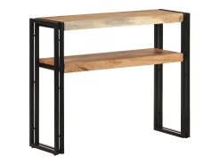 Mesa consola de madera maciza de acacia 90x30x75 cm