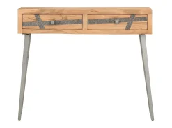 Mesa consola de madera maciza de acacia 90x30x75 cm