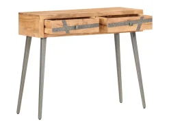 Mesa consola de madera maciza de acacia 90x30x75 cm