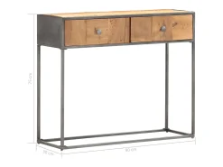 Mesa consola de madera maciza reciclada 90x30x75 cm