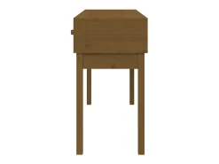 Mesa consola de madera maciza de pino marrón miel 114x40x75 cm ES792417