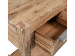 Mesa consola de madera maciza de acacia 82x33x73 cm ES480949