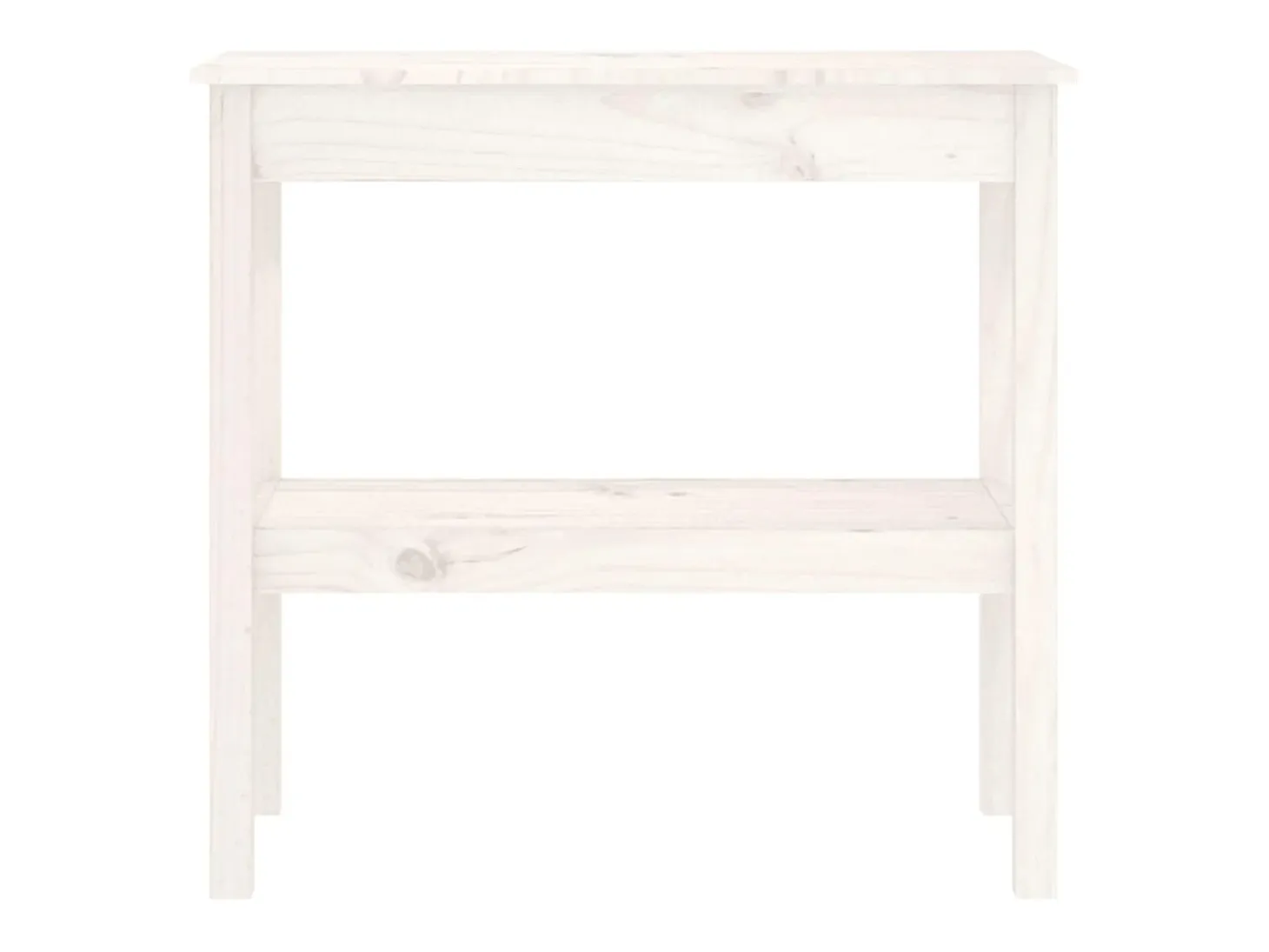Mesa consola de madera maciza de pino blanco 80x40x75 cm