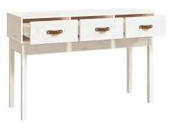 Mesa consola de madera maciza de pino blanco 114x40x75 cm