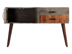 Mesa consola de madera maciza de mango gris 120x35x75 cm
