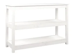 Mesa consola de madera maciza de pino blanco 110x40x74 cm