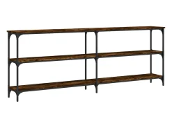 Mesa consola de roble ahumado 200x29x75 cm madera de ingeniería