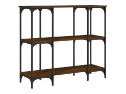 Mesa consola de roble marrón 102x35x90 cm madera de ingeniería