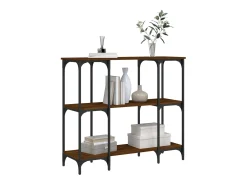 Mesa consola de roble marrón 102x35x90 cm madera de ingeniería
