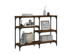Mesa consola de roble marrón 102x29x75 cm madera de ingeniería