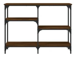 Mesa consola de roble marrón 102x29x75 cm madera de ingeniería