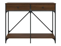 Mesa consola de roble marrón 100x39x78,5 cm madera de ingeniería
