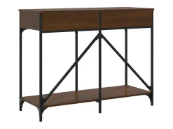 Mesa consola de roble marrón 100x39x78,5 cm madera de ingeniería