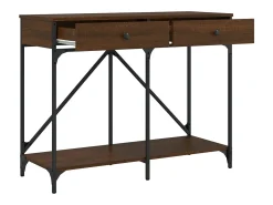 Mesa consola de roble marrón 100x39x78,5 cm madera de ingeniería
