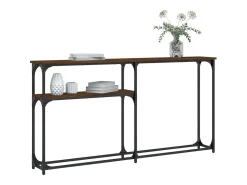Mesa consola de roble marrón 145x22,5x75 cm madera de ingeniería