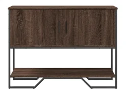 Mesa consola de roble marrón 100x35x74,5 cm madera de ingeniería