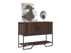 Mesa consola de roble marrón 100x35x74,5 cm madera de ingeniería