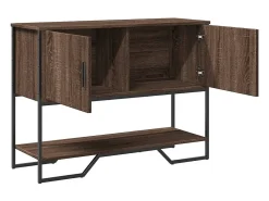 Mesa consola de roble marrón 100x35x74,5 cm madera de ingeniería