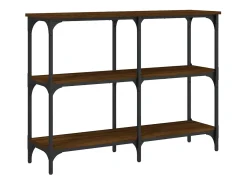 Mesa consola de roble marrón 100x29x75 cm madera de ingeniería