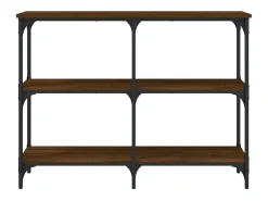 Mesa consola de roble marrón 100x29x75 cm madera de ingeniería