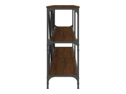 Mesa consola de roble marrón 180x30x75 madera de ingeniería y hierro