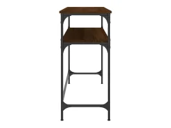 Mesa consola de roble marrón 100x35,5x75 cm madera de ingeniería