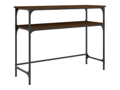 Mesa consola de roble marrón 100x35,5x75 cm madera de ingeniería