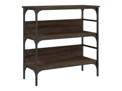 Mesa consola de roble marrón 75x32x75 cm madera de ingeniería