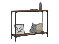 Mesa consola de roble marrón 101x30,5x75 cm madera de ingeniería