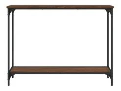 Mesa consola de roble marrón 101x30,5x75 cm madera de ingeniería