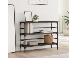 Mesa consola de roble marrón 100x32x75 cm madera de ingeniería