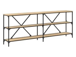 Mesa consola de roble Sonoma 200x30x75cm madera de ingeniería y hierro