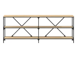 Mesa consola de roble Sonoma 200x30x75cm madera de ingeniería y hierro