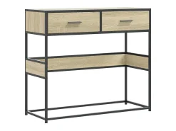 Mesa consola de roble Sonoma 90x35x80 cm madera de ingeniería