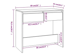 Mesa consola de roble Sonoma 89x41x76,5 cm madera de ingeniería