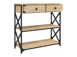 Mesa consola de roble Sonoma 75x28x75 cm madera de ingeniería