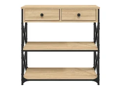 Mesa consola de roble Sonoma 75x28x75 cm madera de ingeniería