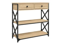Mesa consola de roble Sonoma 75x28x75 cm madera de ingeniería