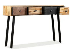 Mesa consola de teca maciza reciclada 120x30x76 cm