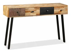 Mesa consola de teca maciza reciclada 120x30x76 cm
