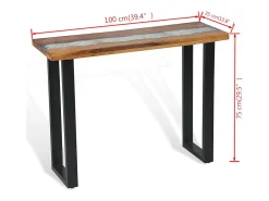 Mesa consola de teca 100x35x75 cm