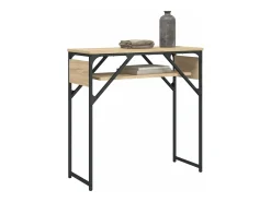 Mesa consola estante madera ingeniería roble Sonoma 75x30x75 cm