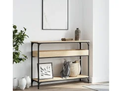 Mesa consola estante madera ingeniería roble Sonoma 100x29x75cm