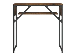 Mesa consola estante madera ingeniería roble humo 75x30x75 cm ES516636
