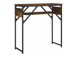 Mesa consola estante madera ingeniería roble humo 75x30x75 cm