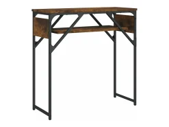 Mesa consola estante madera ingeniería roble humo 75x30x75 cm