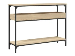 Mesa consola estante madera ingeniería roble Sonoma 100x29x75cm ES549303